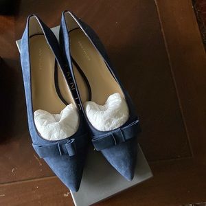 PATRICIA BIW FLAT by ANN TAYLOR, true navy, size 7.5